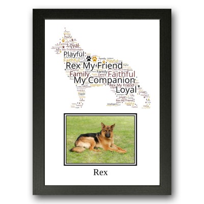 Personalised German Shepherd Dog Word Art Gifts